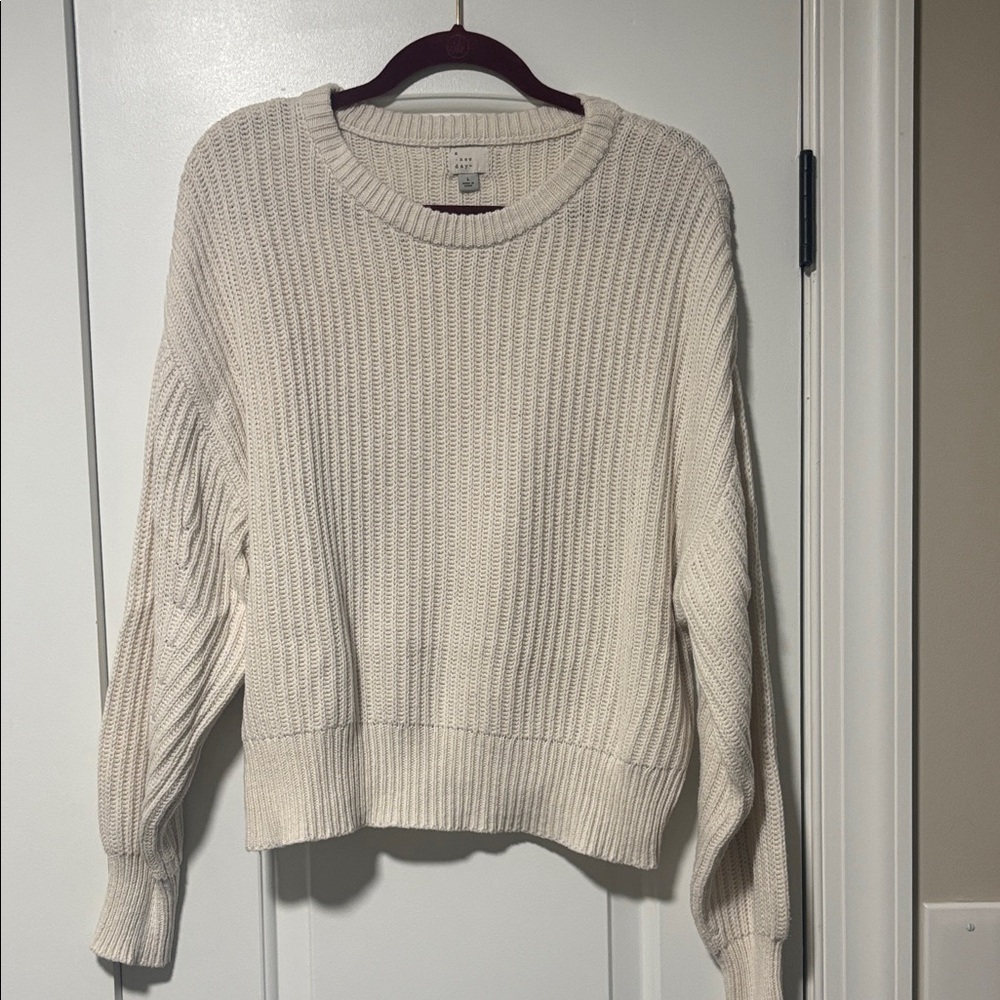a new day Cream Crew Neck Sweater SIZE LARGE